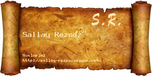 Sallay Rezső névjegykártya